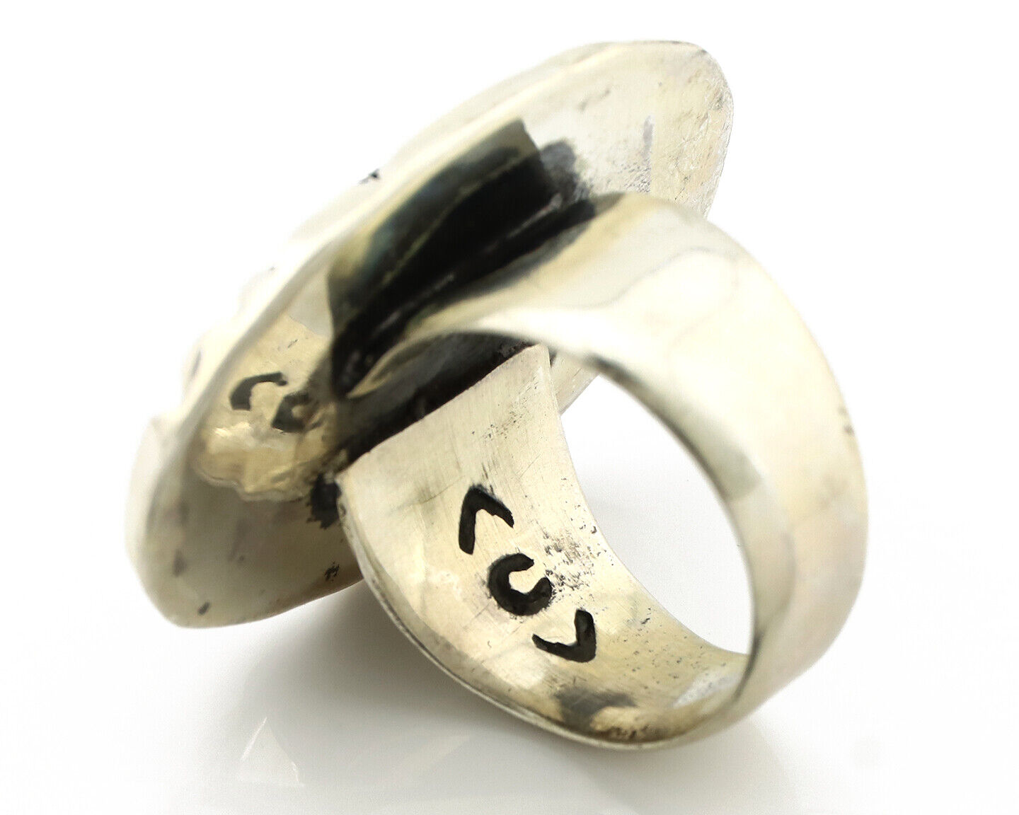 Navajo Ring 925 Silver Turquoise Mountain Artist Signed C Montoya C.80's