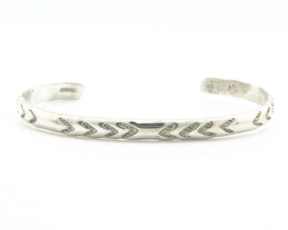 Navajo Bracelet .925 Silver Hand Stamped Arrow Head Artist Begay & Montoya C80s