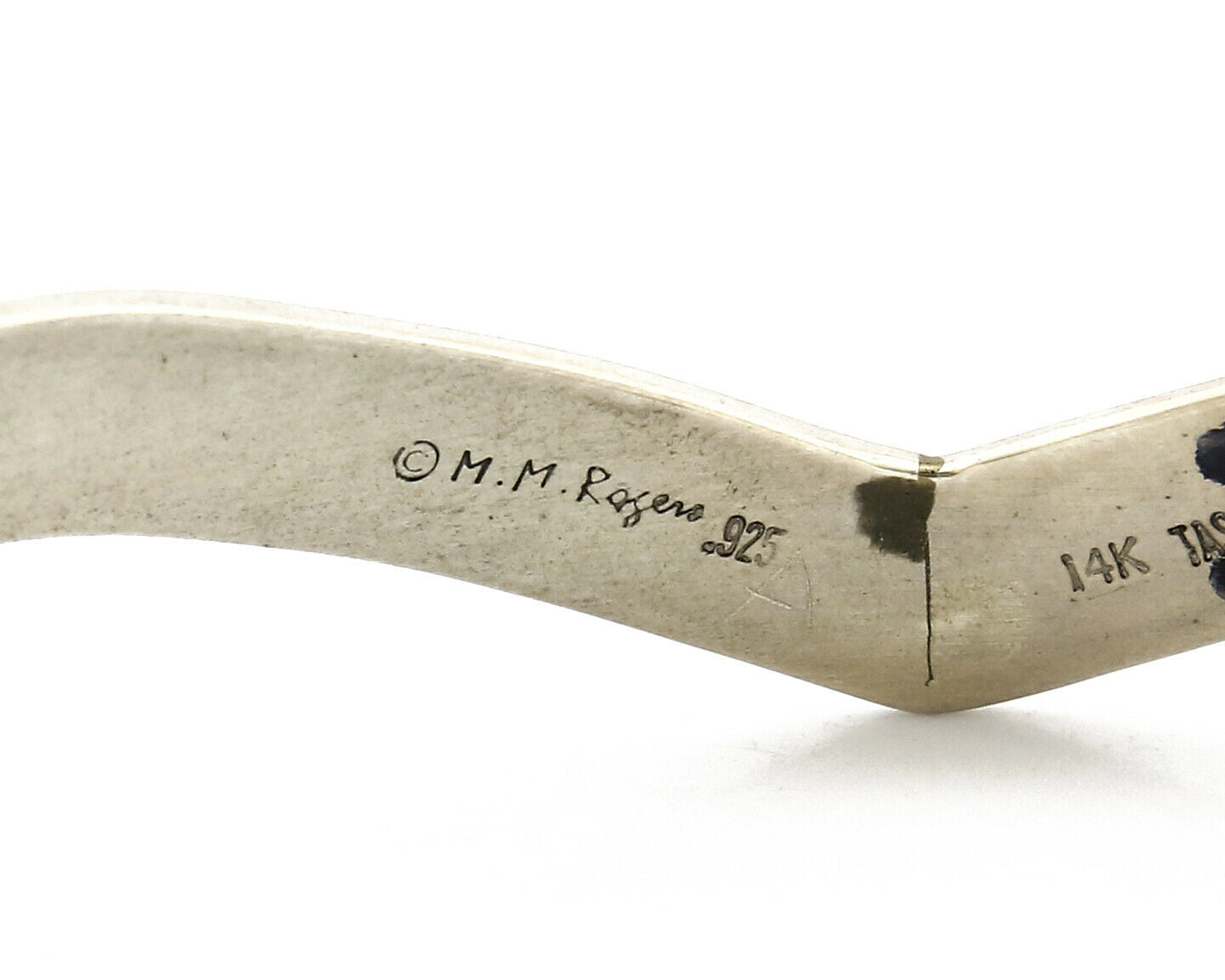 Navajo Bracelet .925 Silver & 14k Solid Gold MM Rogers and TAS Cuff C.80's