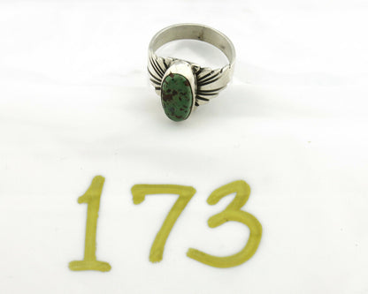 Navajo Ring .925 Silver Blue Green Arizona Turquoise Artist Signed Apache C.80's