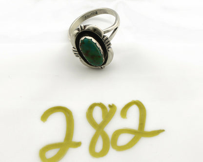 Navajo Ring .925 Silver Kingman Turquoise Handmade Native American Artist C.80's