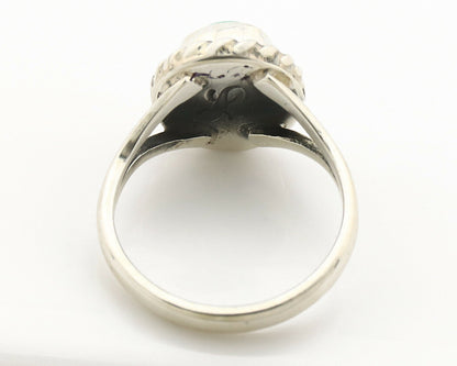 Navajo Ring .925 Silver Kingman Turquoise Artist Signed Gecko C.90's