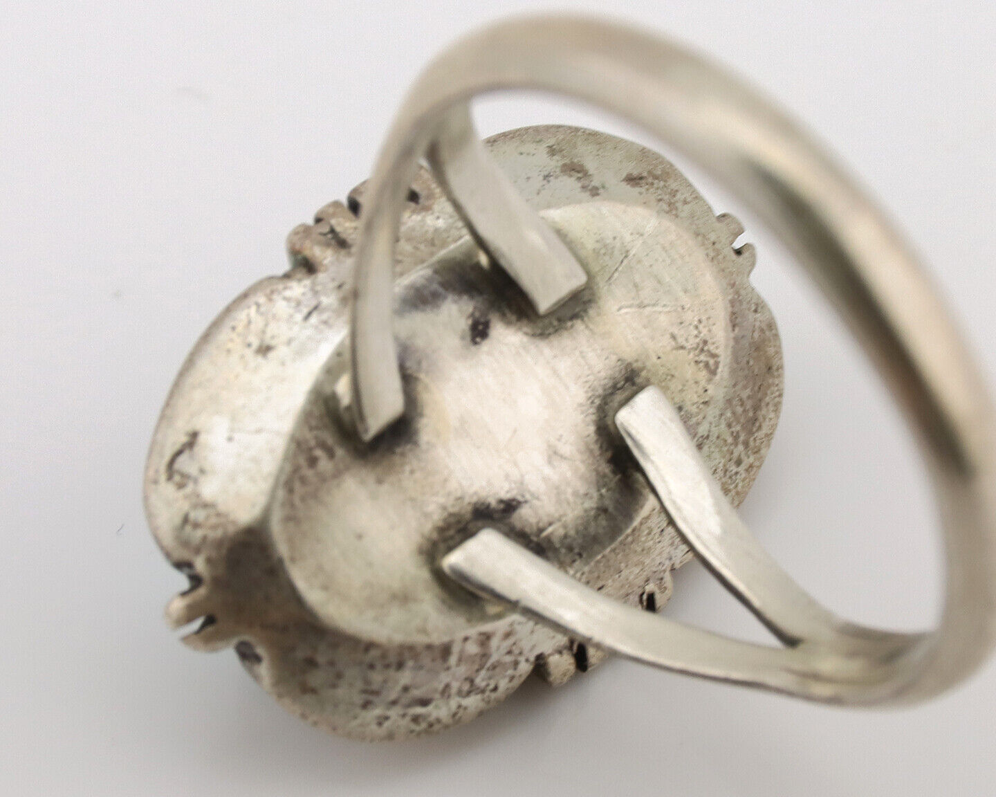 Navajo Ring .925 Silver Turquoise Native American Artist C.1980's
