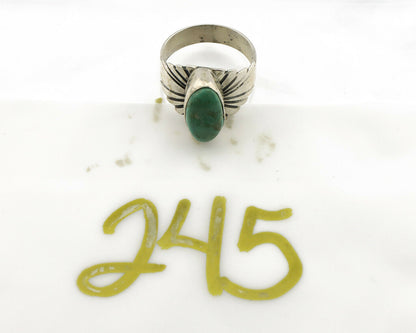 Navajo Ring .925 Silver Kingman Turquoise Artist Signed Apache C.80's