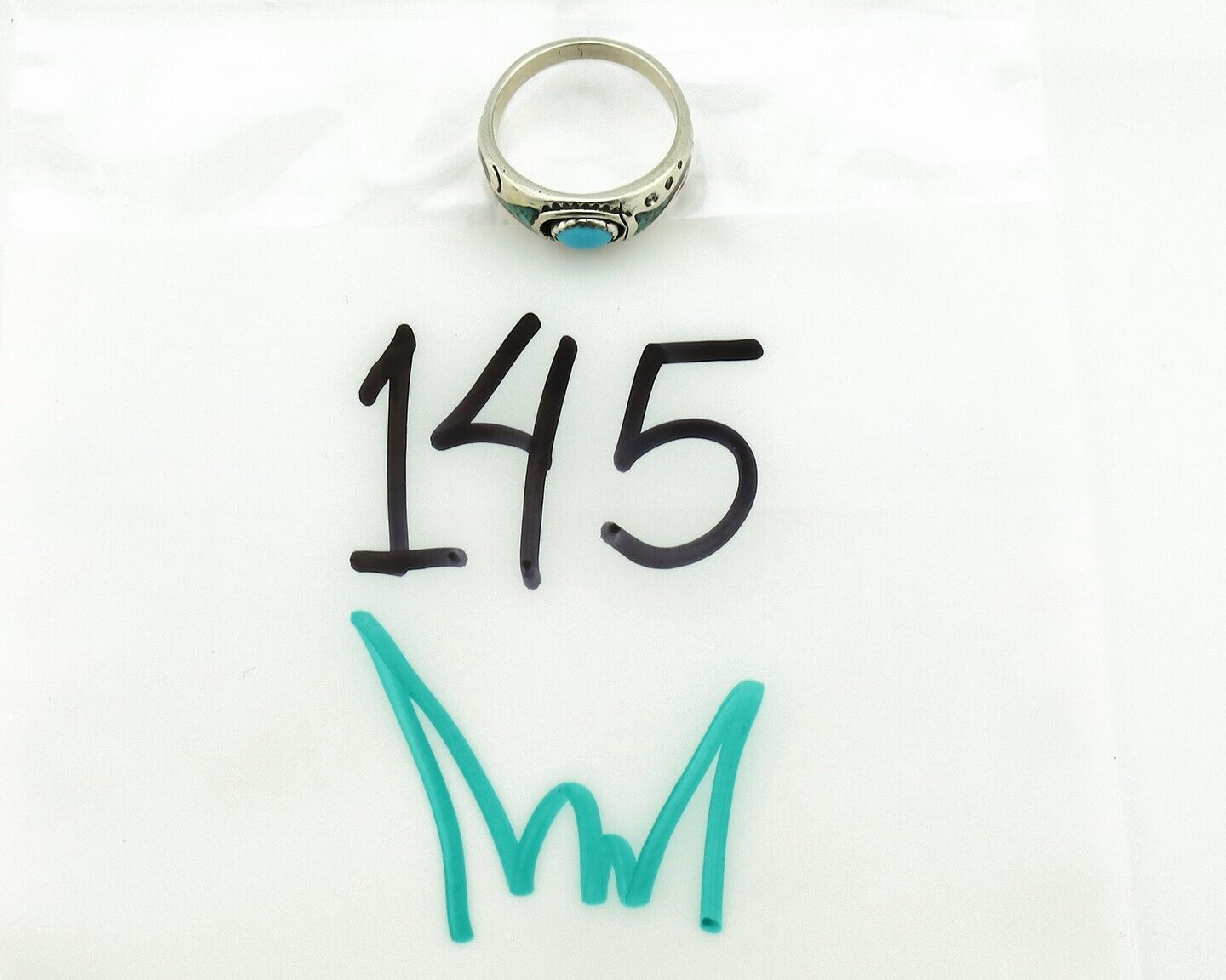 Navajo Handmade Ring 925 Silver Blue Turquoise & Coral Native American C.80's