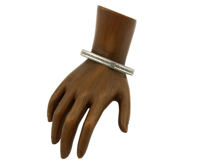 Navajo Bracelet .925 Silver Handmade Cuff Artist Signed TAHE C.80's