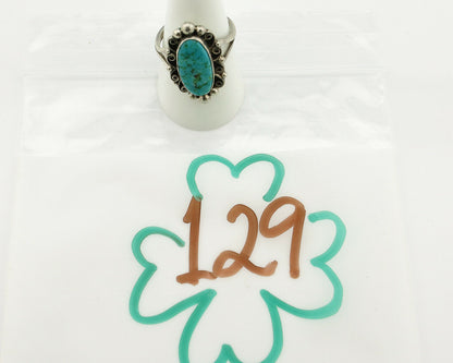 Navajo Ring .925 Silver Spiderweb Turquoise Native American Artist C.80's