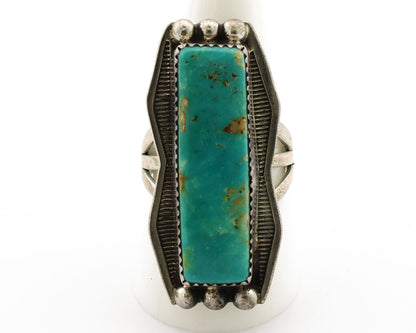 Navajo Ring .925 Silver Kingman Turquoise Artist Signed B C.80's