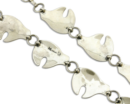 Navajo Spirit Bear Concho Belt .925 Silver Handmade Signed M Montoya C.80's