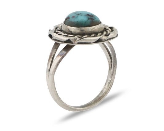 Navajo Handmade Ring 925 Silver Blue Southwest Turquoise Native Artist C.80's