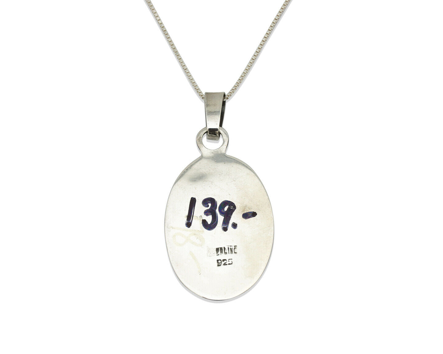 Navajo Pendant .925 Silver Kingman Turquoise Native American C.80's