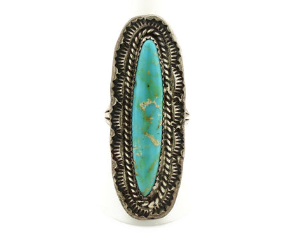Navajo Ring .925 Silver Royston Turquoise Native American Artist C.80's