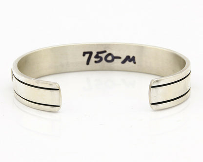 Navajo Bracelet .925 Silver SOLID 14k Yellow Gold Signed MM Rogers & AS C80-90s