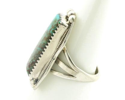 Navajo Ring .925 Silver Natural Aqua Turquoise Signed Apache C.80's