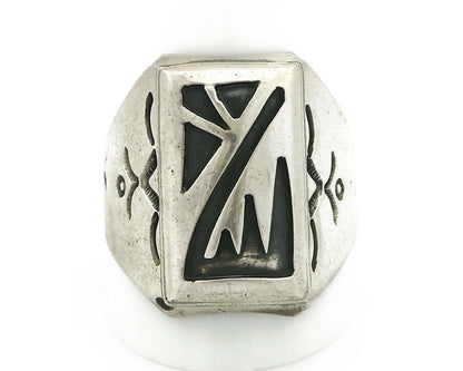 Navajo Overlay Ring .925 Handmade Native American C.80's