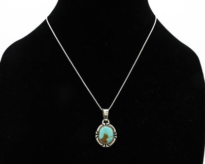 Navajo Necklace 925 Silver Kingman Turquoise Artist Signed Gecko C.80's