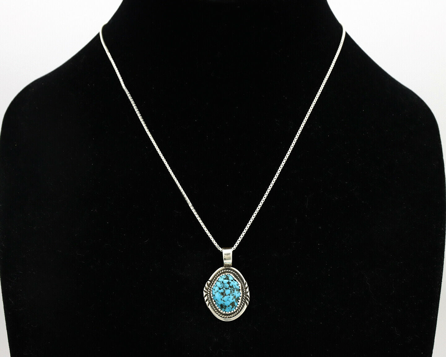 Navajo Necklace .925 Silver Sleeping Beauty Signed Anna Begay C.1980's