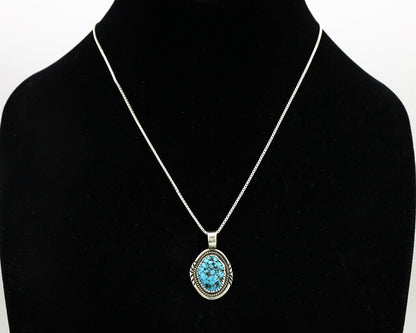 Navajo Necklace .925 Silver Sleeping Beauty Signed Anna Begay C.1980's