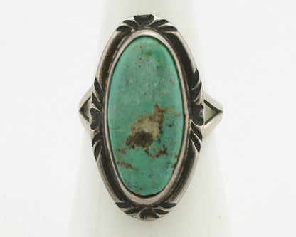 Navajo Ring .925 Silver Kingman Turquoise Native Artist Signed C.80's