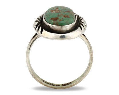 Navajo Ring .925 Silver Kingman Turquoise Native American Artist C.1980's