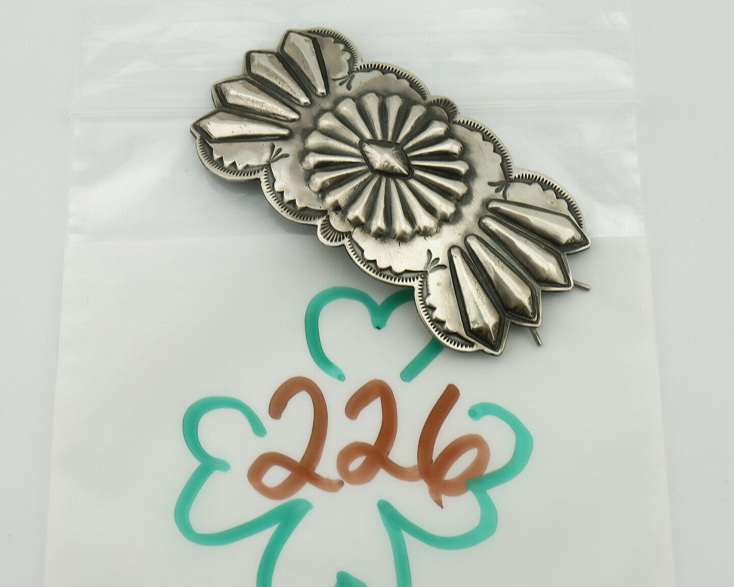 Women's Navajo Hair Clip .925 Silver Handmade Native Artist C.80's