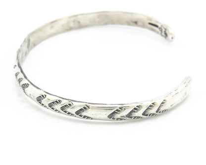 Navajo Bracelet .925 Silver Hand Stamped Arrow Head Artist I Montoya C.80's
