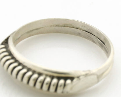 Navajo Ring .925 Silver Size 6.75 Handmade Native American Artist C.1980s