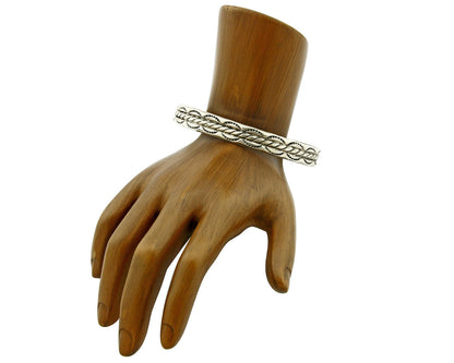 Small Women's Navajo Bracelet .925 Silver Handmade Cuff Signed Montoya C.1980's