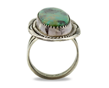 Navajo Ring .925 Silver Kingman Turquoise Artist Signed M Begay C.1980's