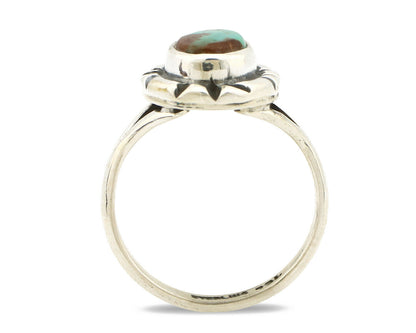 Navajo Ring .925 Silver Kingman Turquoise Artist Signed Gecko C.90's