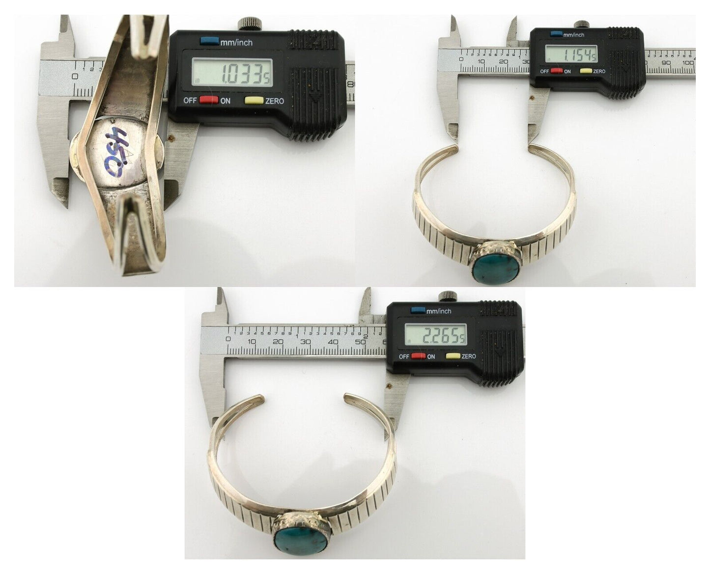 Women's Navajo .925 Silver Nevada Turquoise Native American Artist C.80's