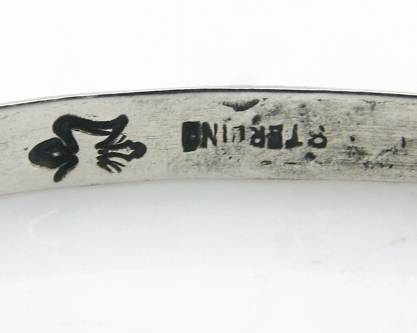 Navajo Bracelet .925 Silver Hand Stamped Arrow Head Artist Montoya C.80's