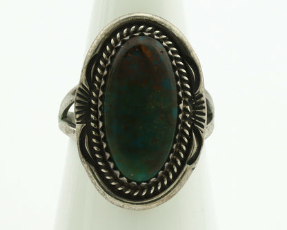 Navajo Ring .925 Silver Nevada Turquoise Native American Artist C.1980's