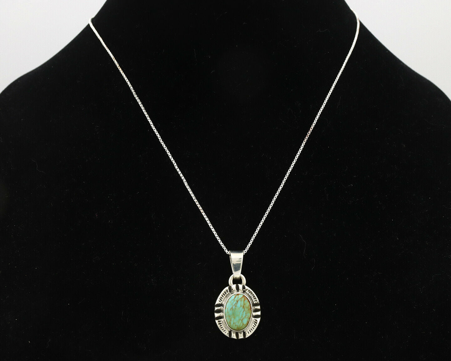 Navajo Pendant .925 Silver Kingman Turquoise Artist Signed Gecko C.80's
