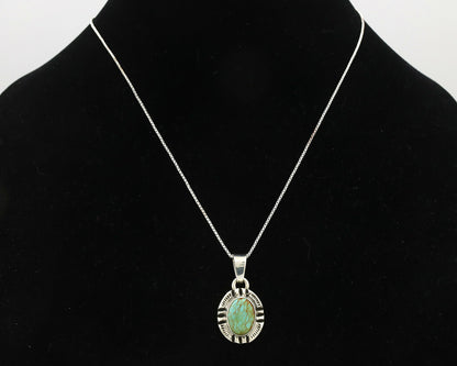 Navajo Pendant .925 Silver Kingman Turquoise Artist Signed Gecko C.80's