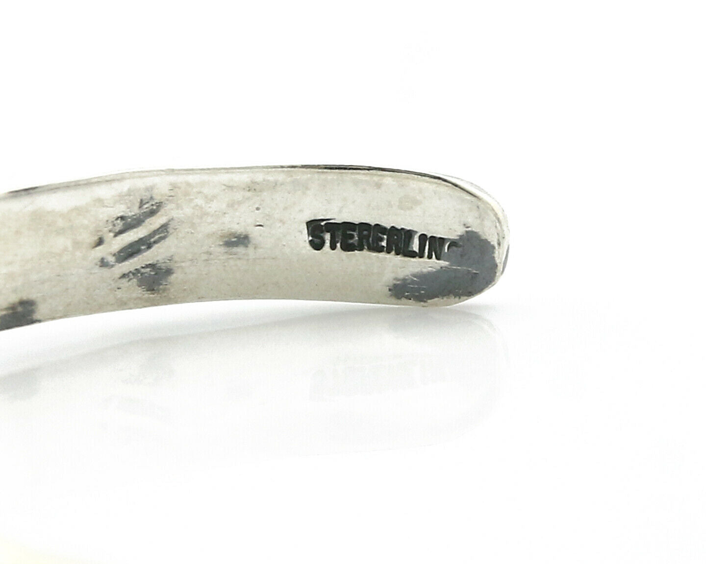 Navajo Bracelet .925 Silver Hand Stamped Arrow Head Artist I Montoya C80s