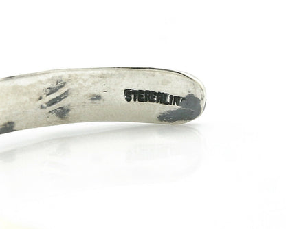 Navajo Bracelet .925 Silver Hand Stamped Arrow Head Artist I Montoya C80s