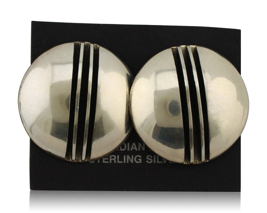Navajo Earrings 925 Silver Handmade Native American Artist Signed Yazzie C.80's