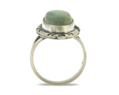 Navajo Ring .925 Silver Natural Turquoise Artist Signed Native American C.80's