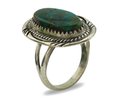 Navajo Ring .925 Silver Turquoise Native American Artist C.1980's