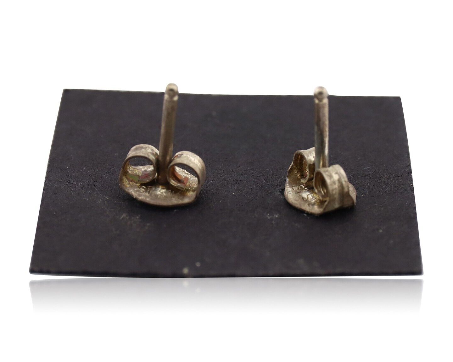 Zuni Earrings 925 Silver Sleeping Beauty Turquoise Native American Artist C.80's