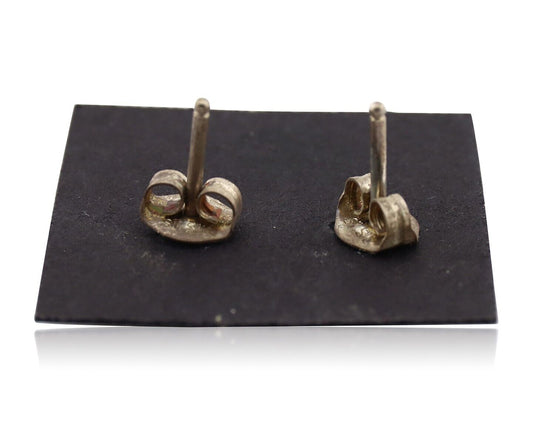 Zuni Earrings 925 Silver Sleeping Beauty Turquoise Native American Artist C.80's