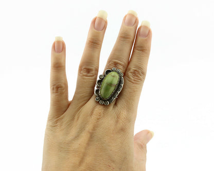 Navajo Ring .925 Silver Royston Turquoise Native American Artist C.1980's