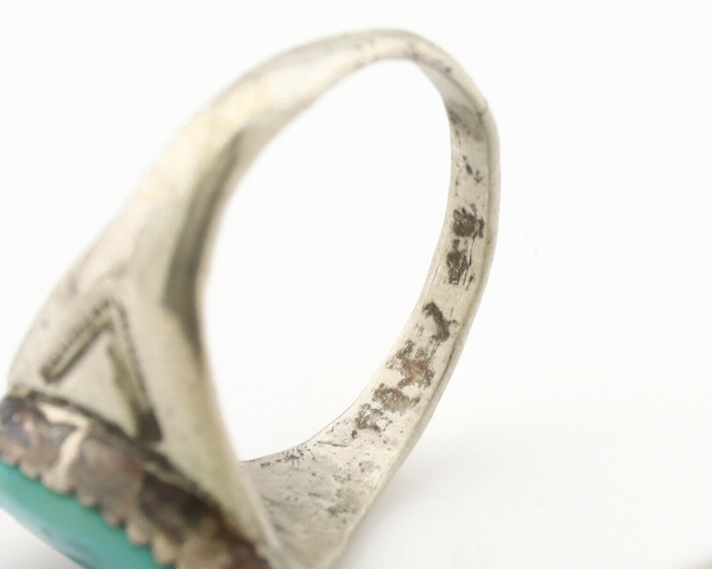 Zuni Ring .925 Silver Natural Blue Turquoise Native American Artist C.1980's