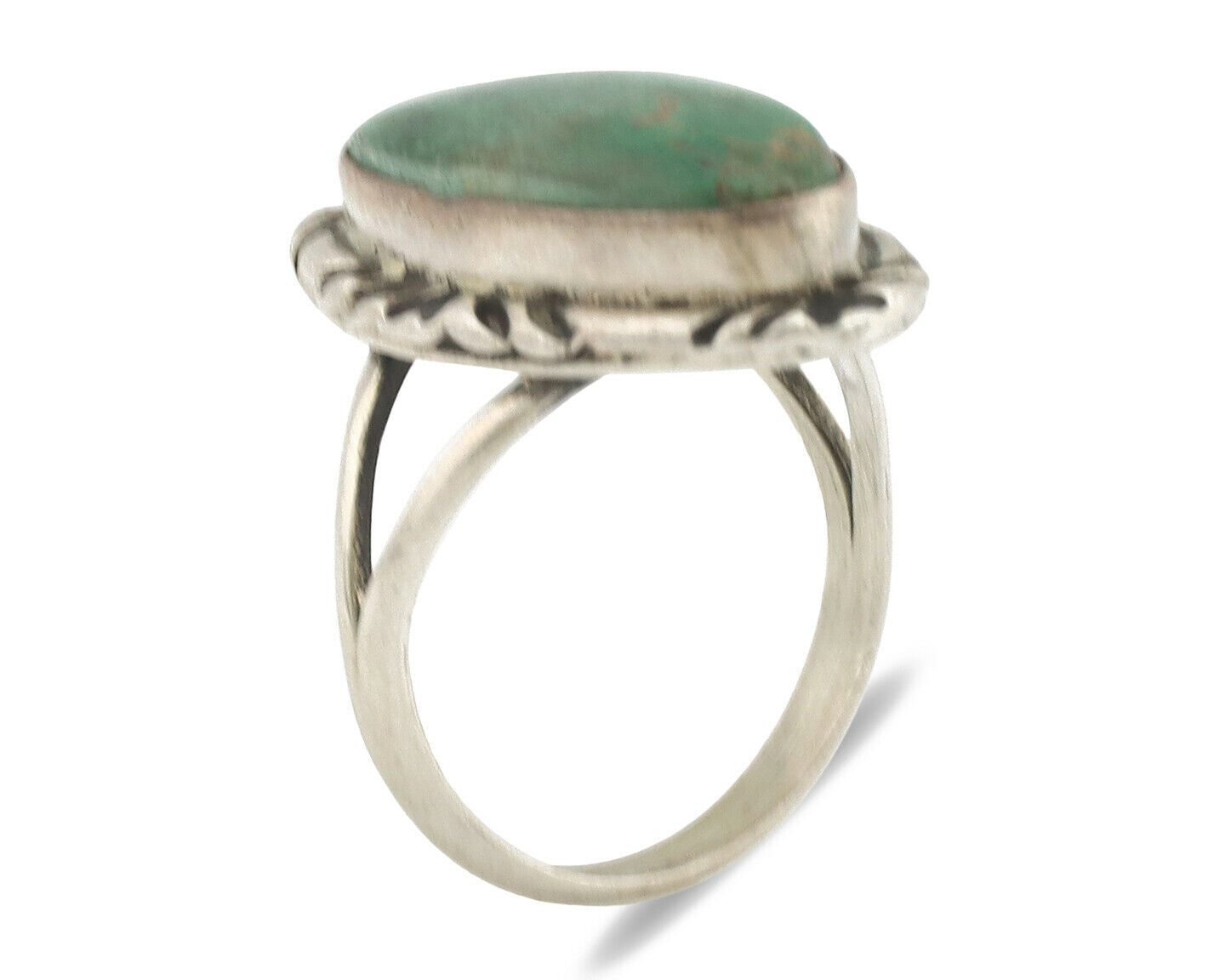 Navajo Ring .925 Silver Natural Mined Turquoise Native Artist Signed C.80's