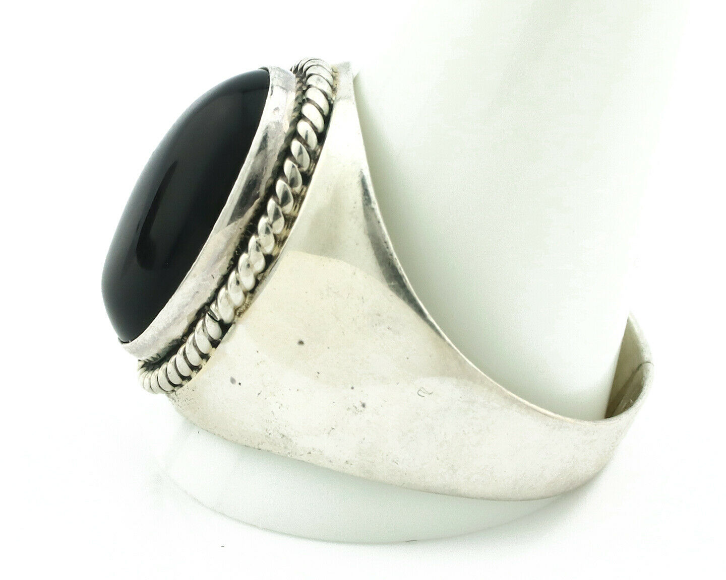 Navajo Ring .925 Silver Handmade Black Onyx Native American Artist C.80's