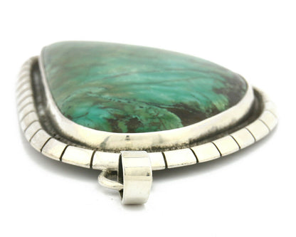 Navajo Pendant .925 Silver Natural Slab Turquoise Native Artist C.80's