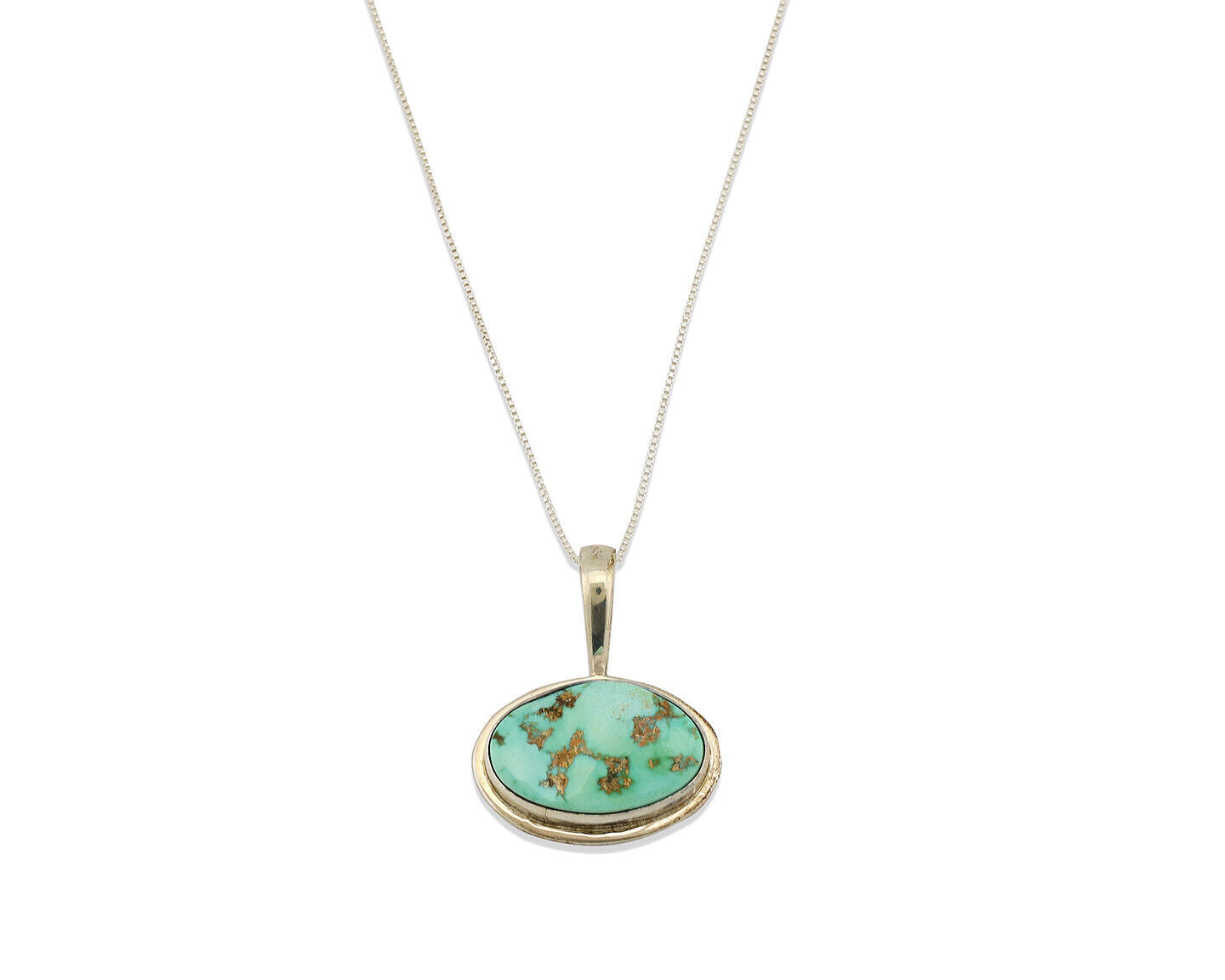 Navajo Necklace .925 Silver Fox Mine Turquoise Signed Doug Zachary C.1980's
