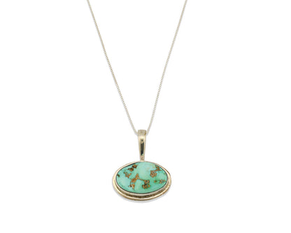 Navajo Necklace .925 Silver Fox Mine Turquoise Signed Doug Zachary C.1980's