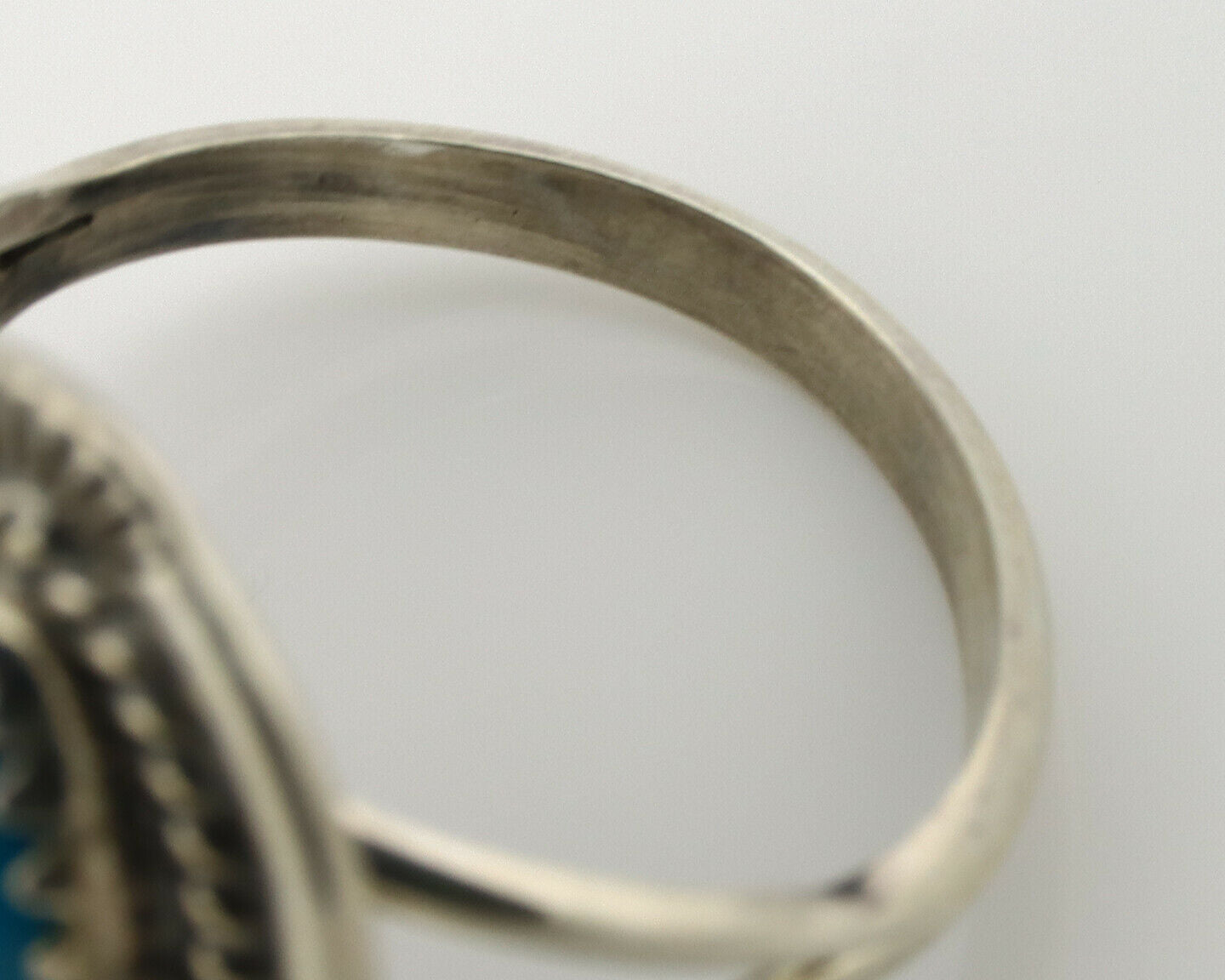 Navajo Ring .925 Silver Blue Southwest Turquoise Native Artist C.1980's